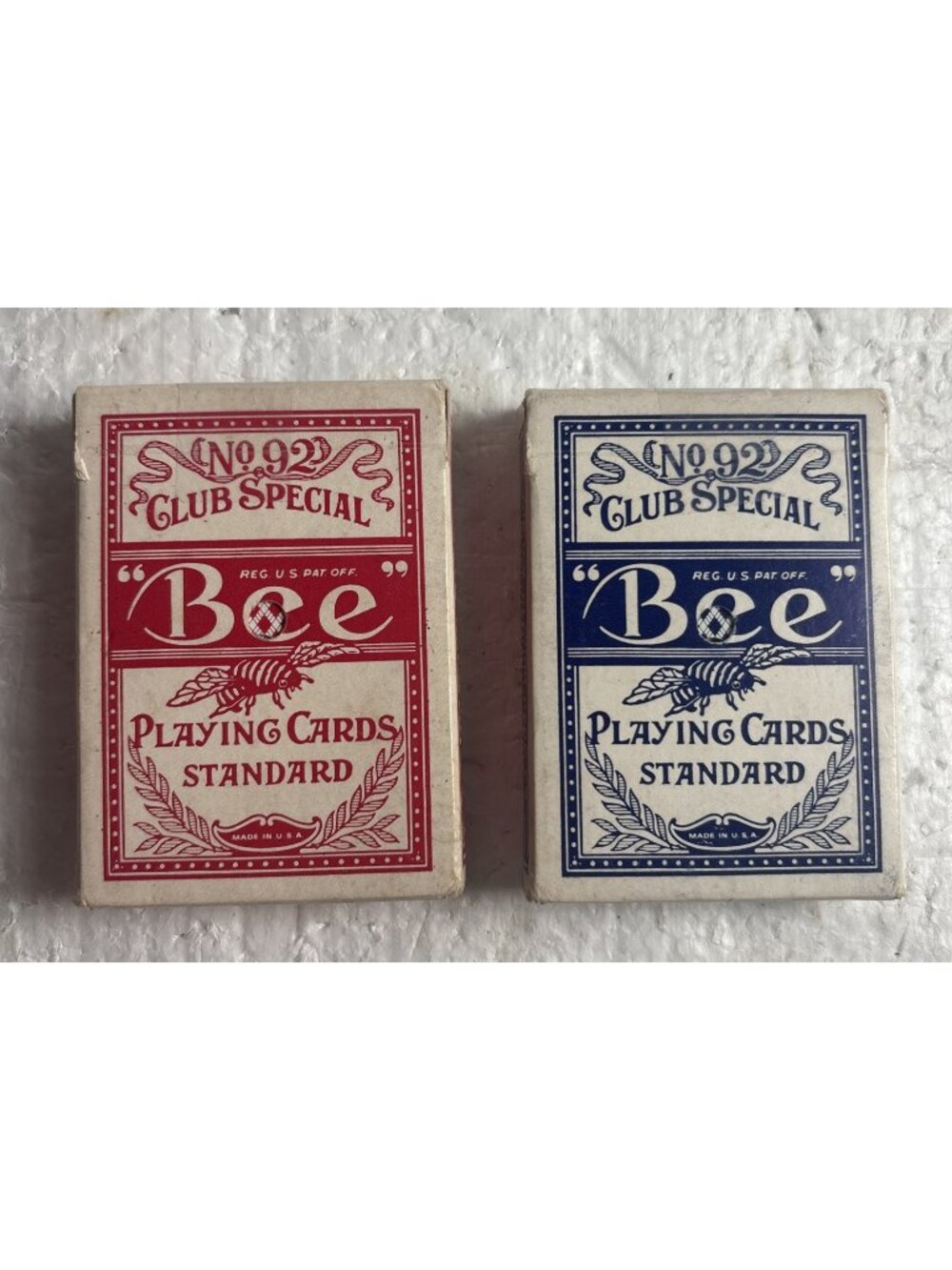 Vintage Bee Playing Cards No. 92 Club Special “Cambric finish Set Of 2 - USED